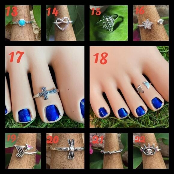 Sterling Silver Toe Ring 2 FOR $30.00 Midi Rings Boho Rings - Picture 3 of 5